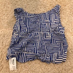 NWT American Apparel abstract blue crop top